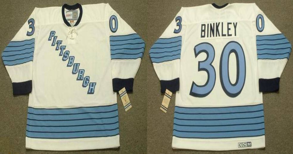 2019 Men Pittsburgh Penguins 30 Binkley White CCM NHL jerseys